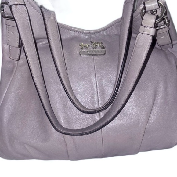 Coach Madison Maggie All Leather Hobo Style Shoulder Bag In Grey - Picture 3 of 16